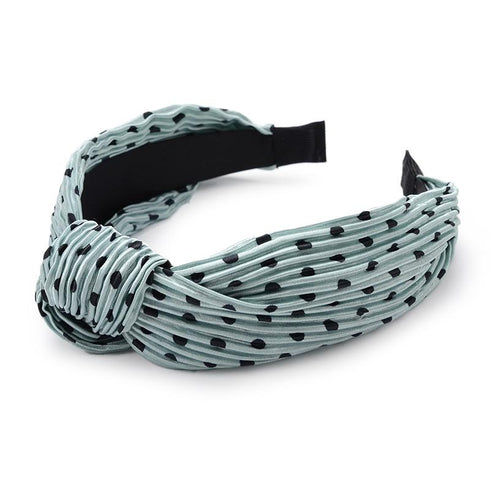 Serre-tête en satin plissé à pois Ada